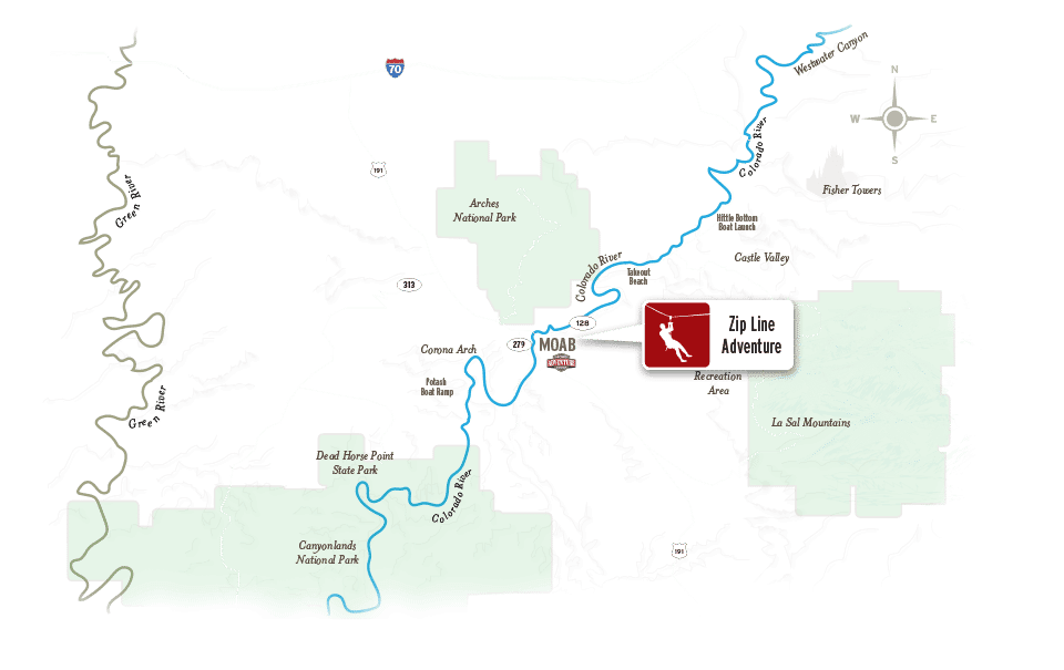 Moab Zip Line Map