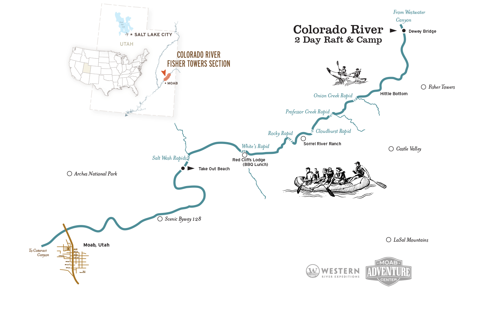 colorado river raft and camp map