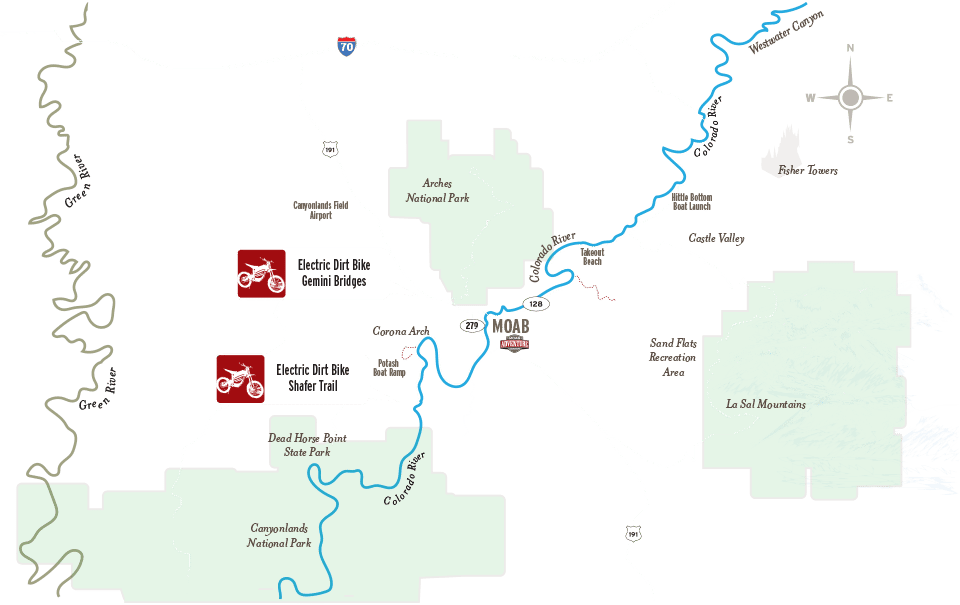 e-dirtbike Moab map