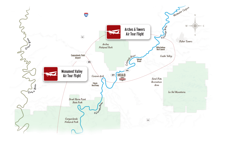 Moab Air Tours map