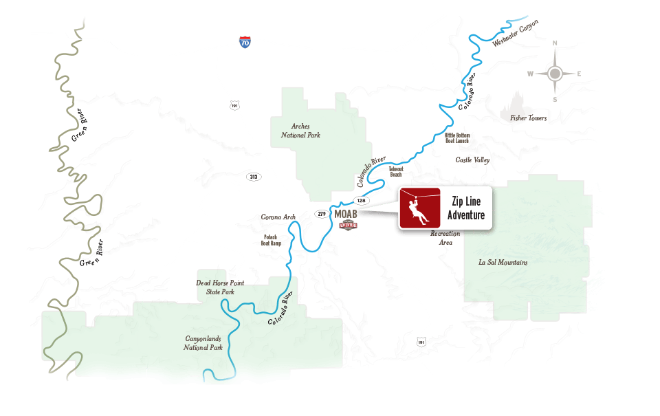 Moab Zipline Map