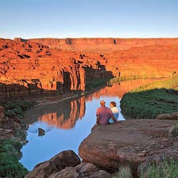 Cataract Canyon Couple Sitting