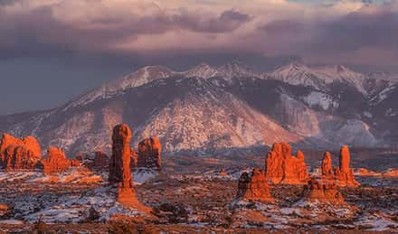 Moab Arches National Park Fins Snow 47