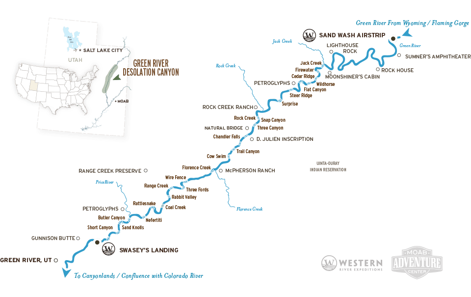 Desolation Canyon and Green River Map