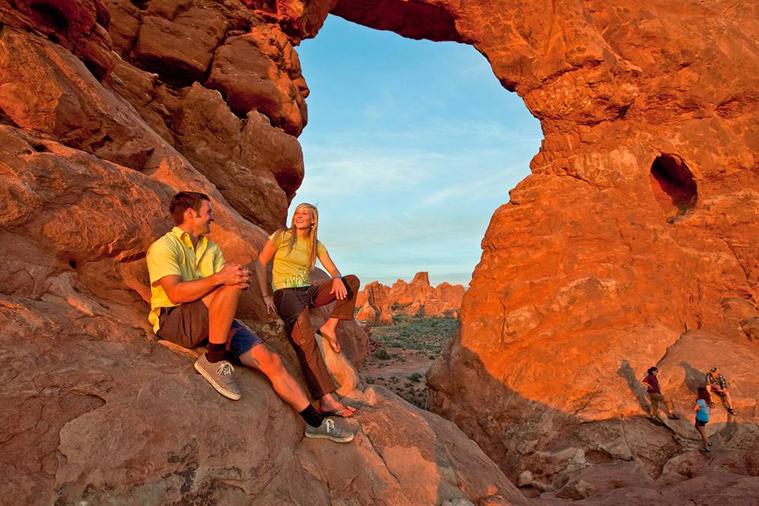 Moab Arches National Park Couple Green
